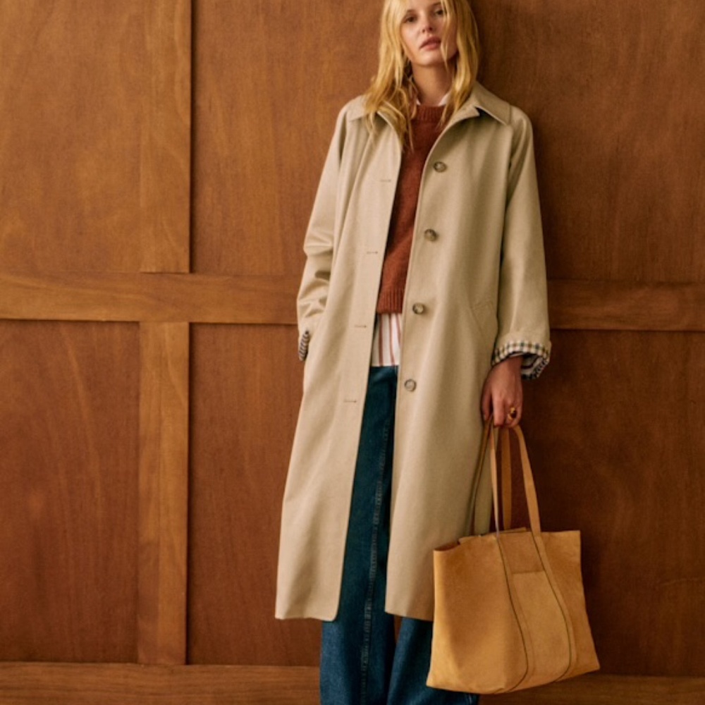 Sezane Clyde Coat Light Beige - Size 6 - Picture 3 of 6